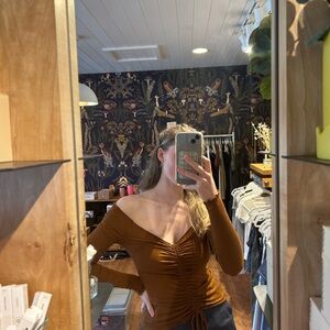 Project Social T Luna Ruched Tie Front Top